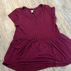 Target brand peplum top maroon